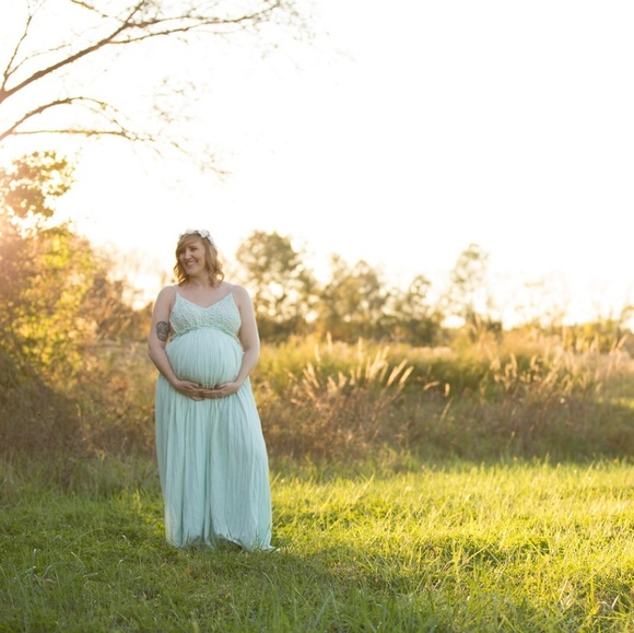 Dresses & Skirts - mint green backless maxi dress.
